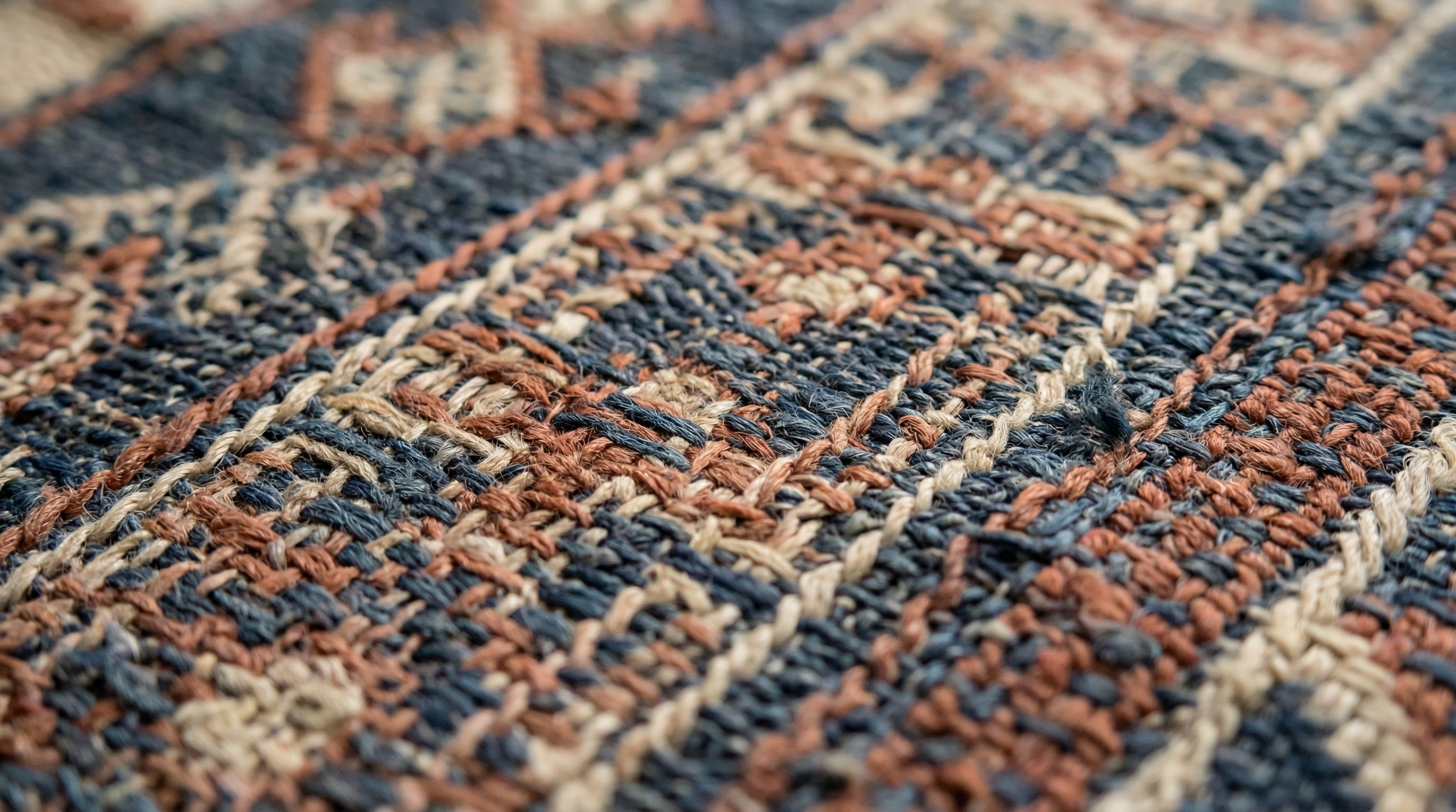 Close-up of antique textile weaving pattern detail