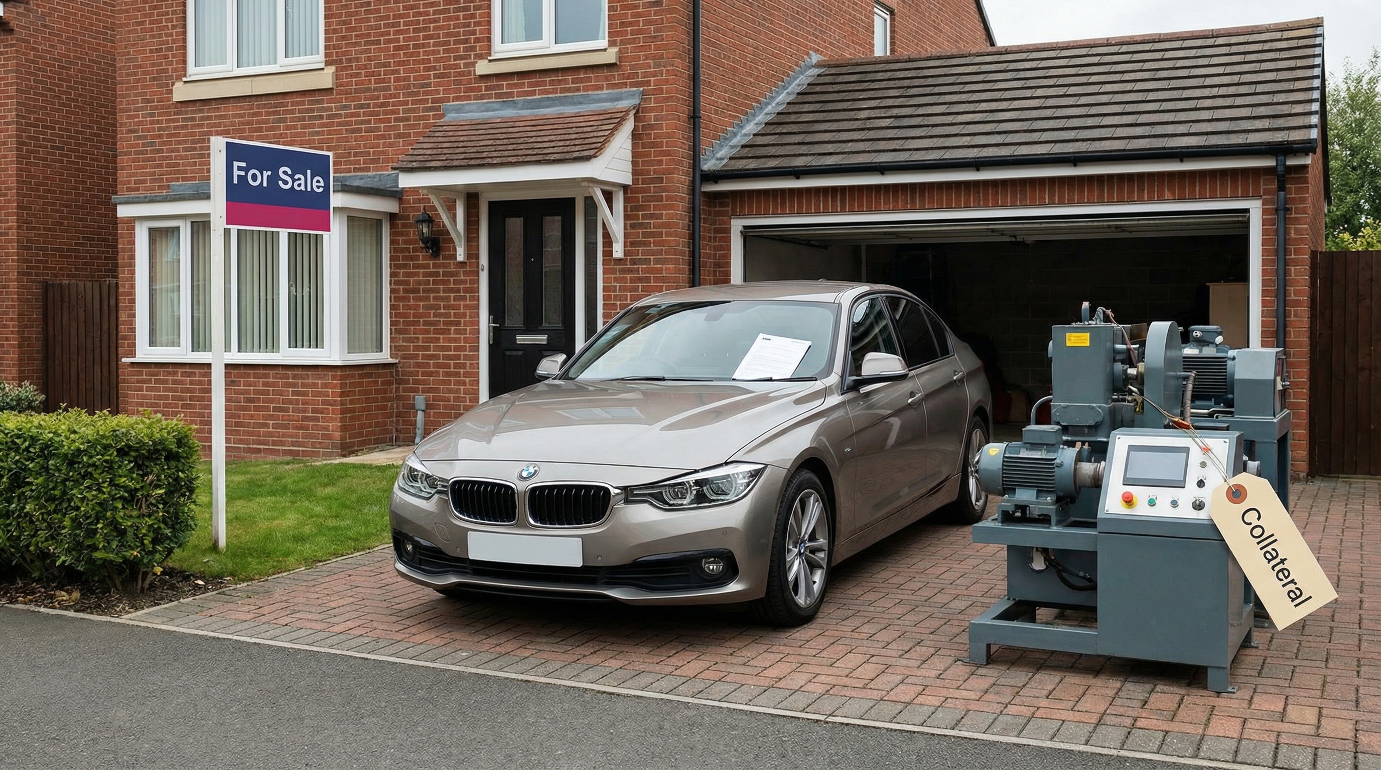 various assets including house, car, and business equipment representing different types of collateral